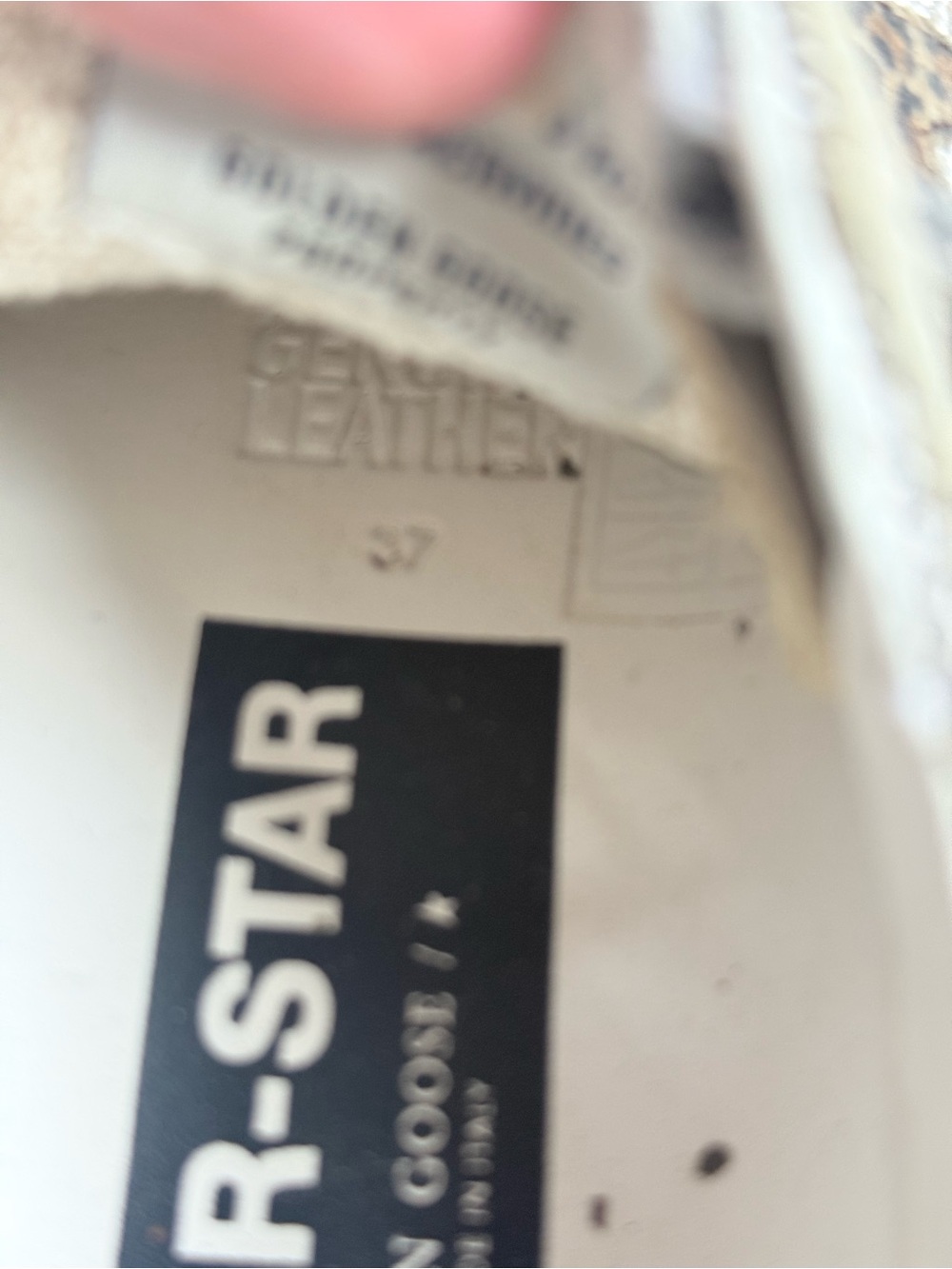 Golden Goose SZ 37 women off white Mesh Sneakers w/leopard star- spec. laces - Picture 7 of 7